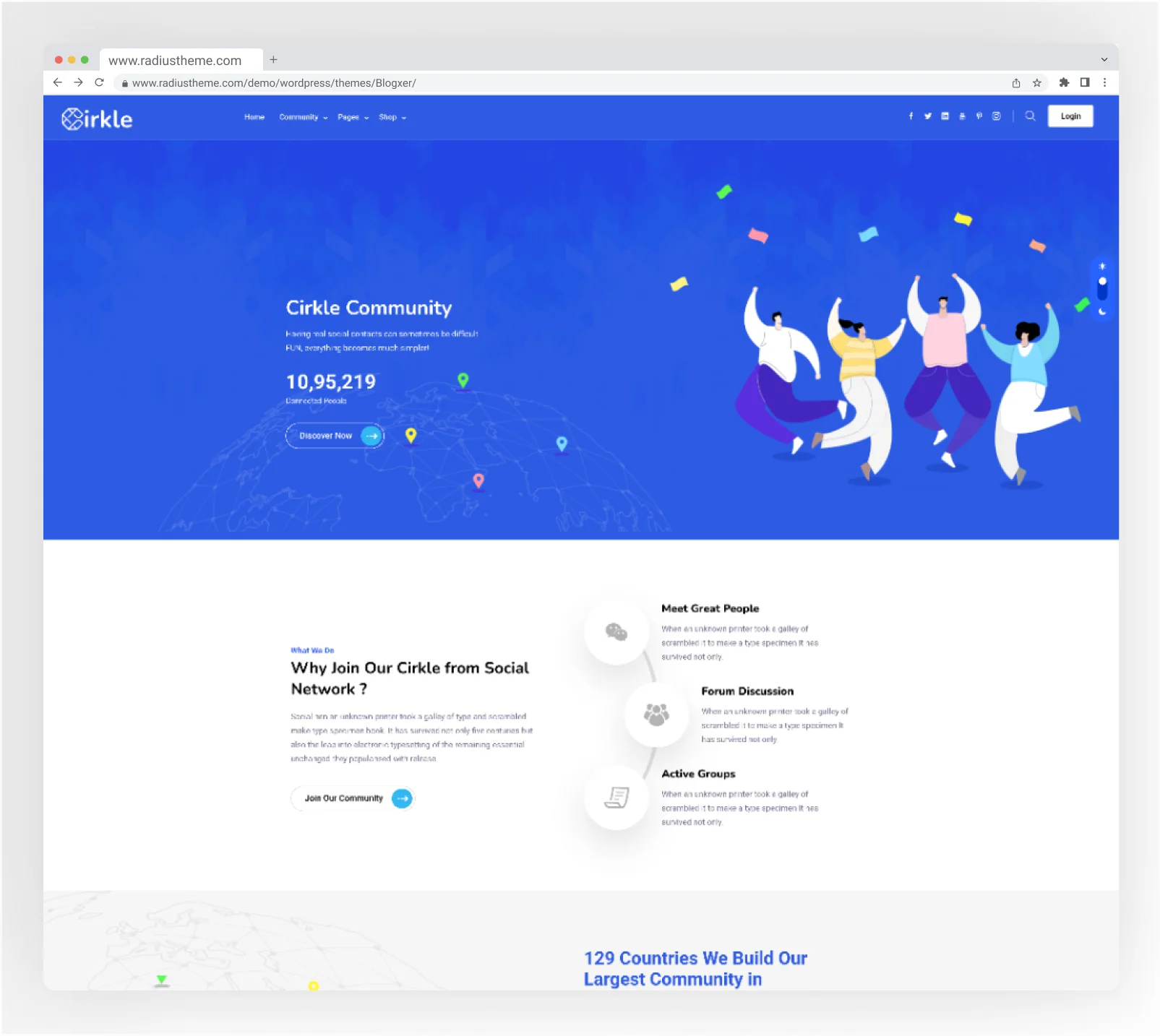 Cirkle – Social Networking WordPress Theme